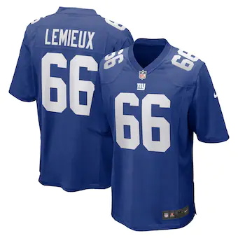 mens nike shane lemieux royal new york giants game jersey